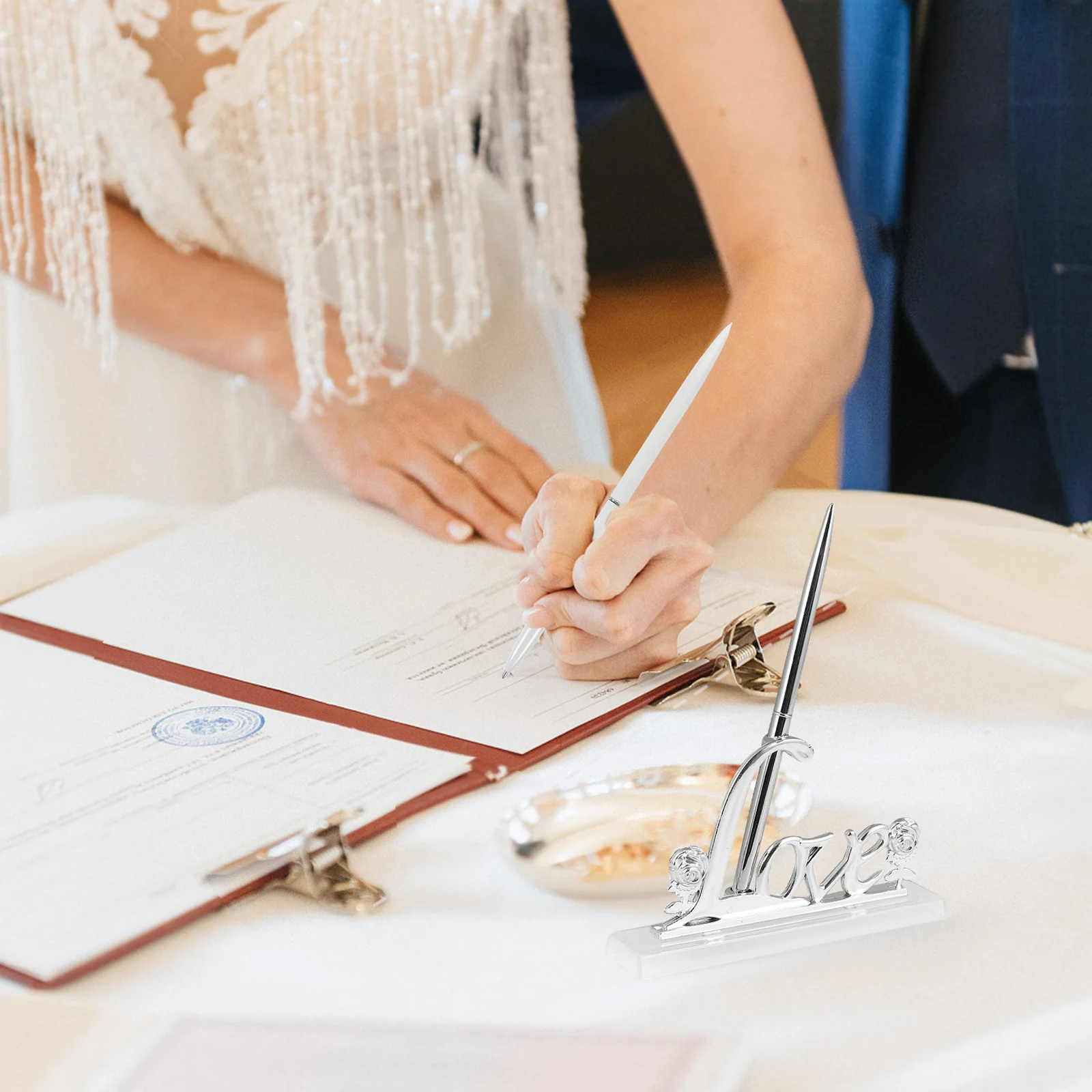 

Wedding Guest Book Signing Love Ballpoint Metal Holder Signature Scrapbooking Writing Marriage Certificate Supplies