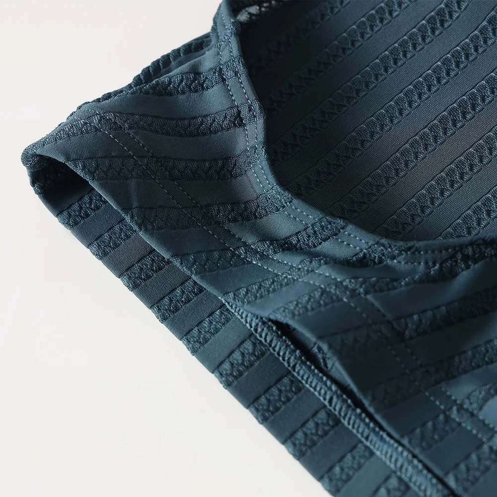 

Men Casual Comfortable Striped Mesh Ice Silk Briefs Underwear Breathable Sexy Low Rise Hip Wrap High Cut Panties