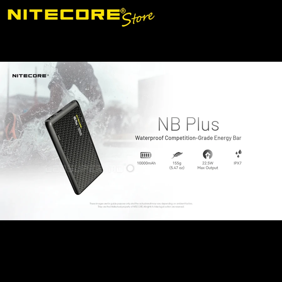 NITECORE NB plus Waterproof Power Bank 10000mAh Lightweight Outdoor Energy Bar for Competition-Grade Use