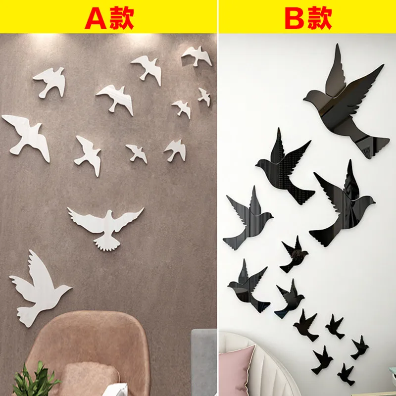3D Acrylic Wall Stickers, Peace Dove, Little Bird