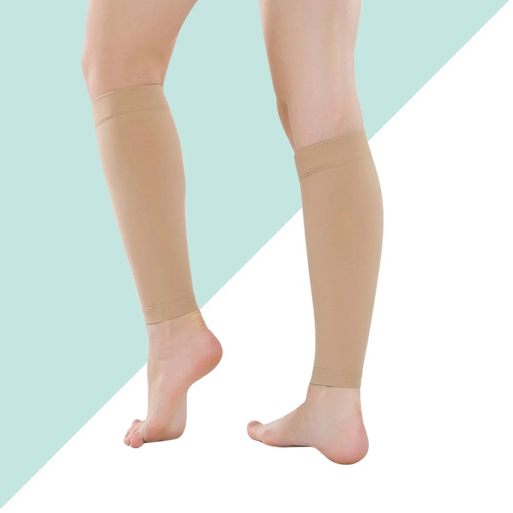 

1Pair Compression Socks Skin Color M Athletic Sports Socks Elastic Mid-Tube Leg Support Reduce Swelling Improve Circulation
