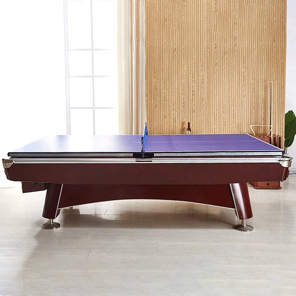 2025 Multi-function Small Space Home 2 in 1 8ft Slate Billiard Pool Table with Pingpong Board on Top