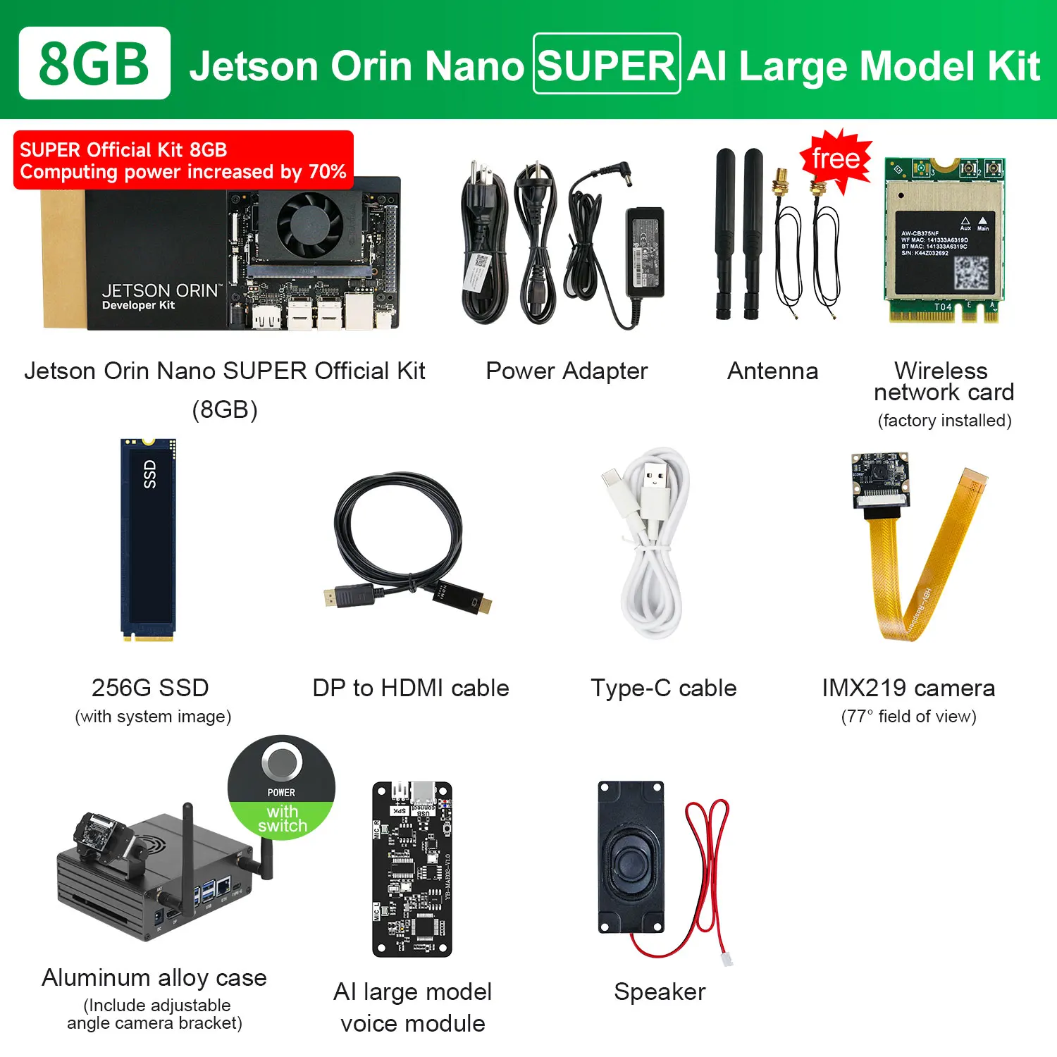 Official Jetson Orin NANO SUPER Development Board AI Large Model 