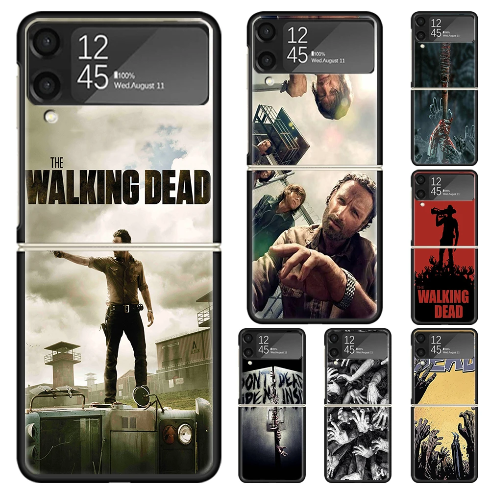 The Walking Deads TV Hard PC Phone Case For Samsung Galaxy Z Flip 7 6 5 4 3 Black ZFlip7 ZFlip6 Flip5 Flip4 Flip3 5G Print Cover
