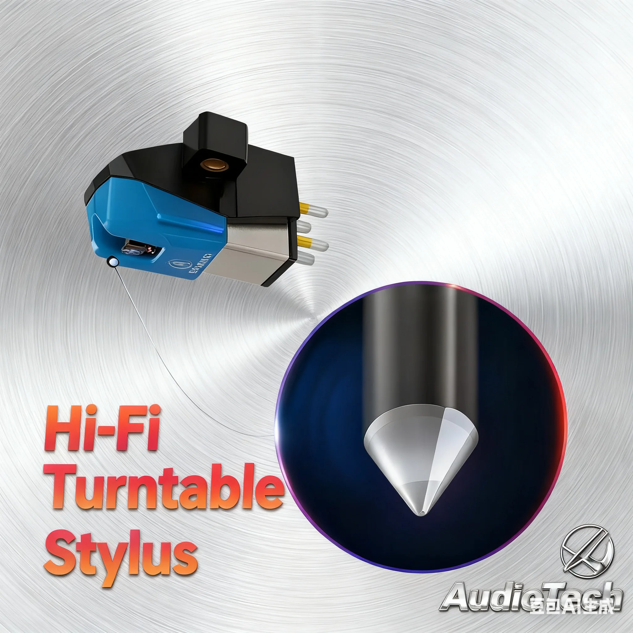 オーディオテクニカ-at-vm95c用--mmフォノカートリッジ--円錐形のスタイラス--アルミ製片持ち梁