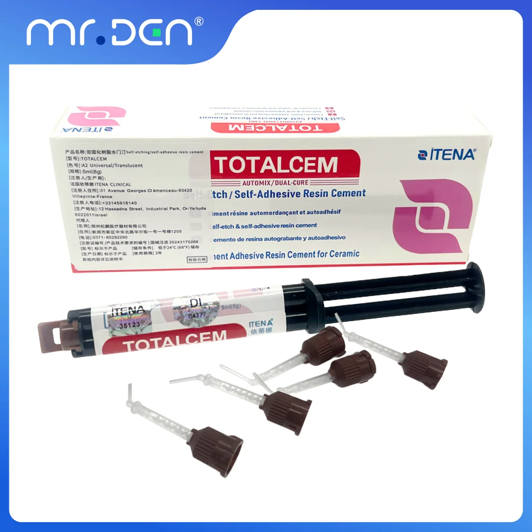ITENA Permanent Self Adhesive Resin Cement Dental Teeth Crown Bonding Veneer Ceramic Denture Automix Etch Dual Cure Composite 8g