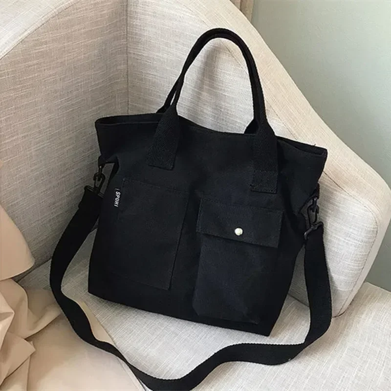 SLL07 Fashion One Shoulder Portable Canvas Big Bag Sen Series High Capacity Women's Commuter