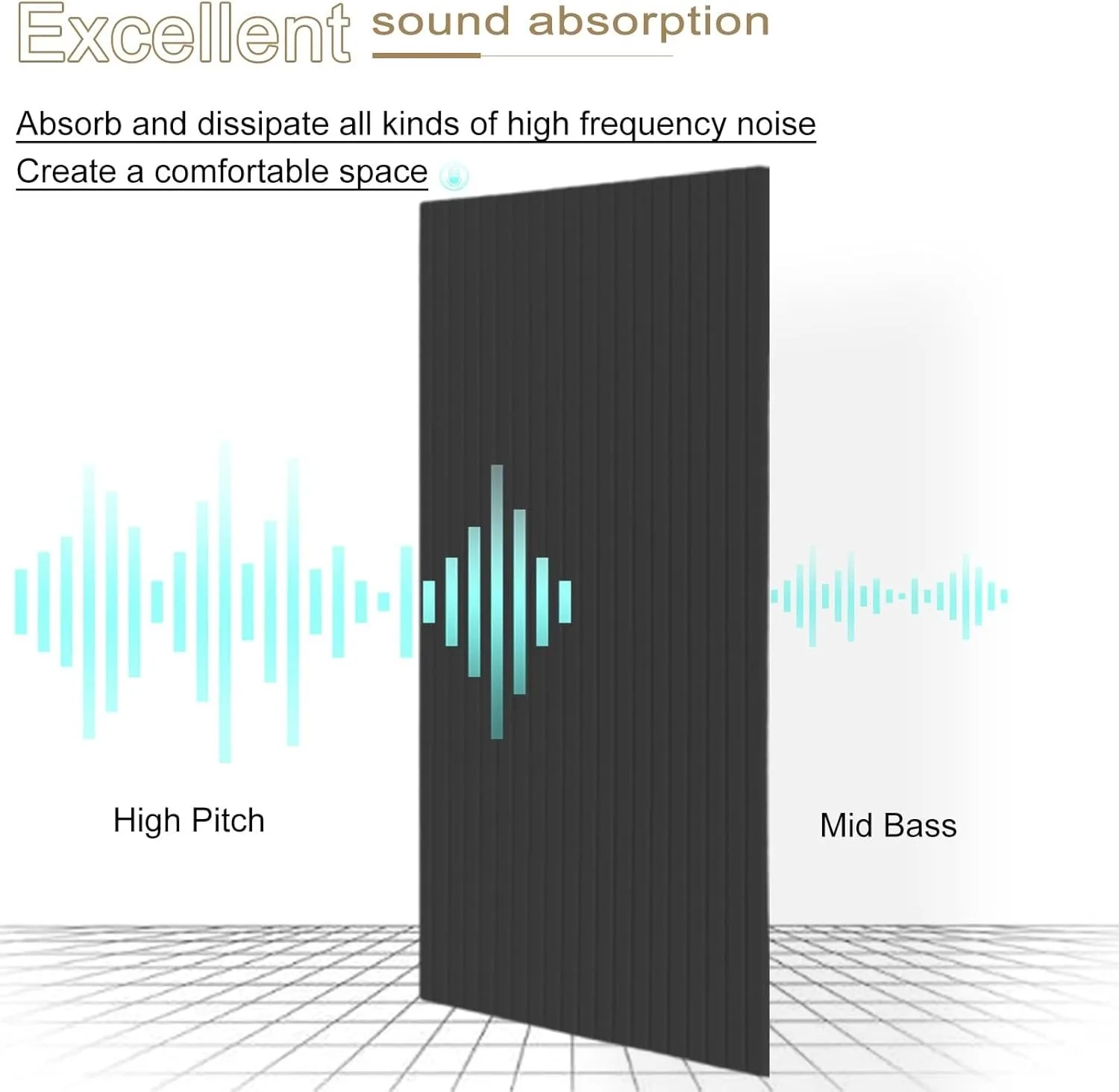 Panel acústico de insonorización Diy, 12 Uds., decoración, Panel de absorción acústica, aislamiento acústico para estudio en casa, paneles absorbentes de sonido