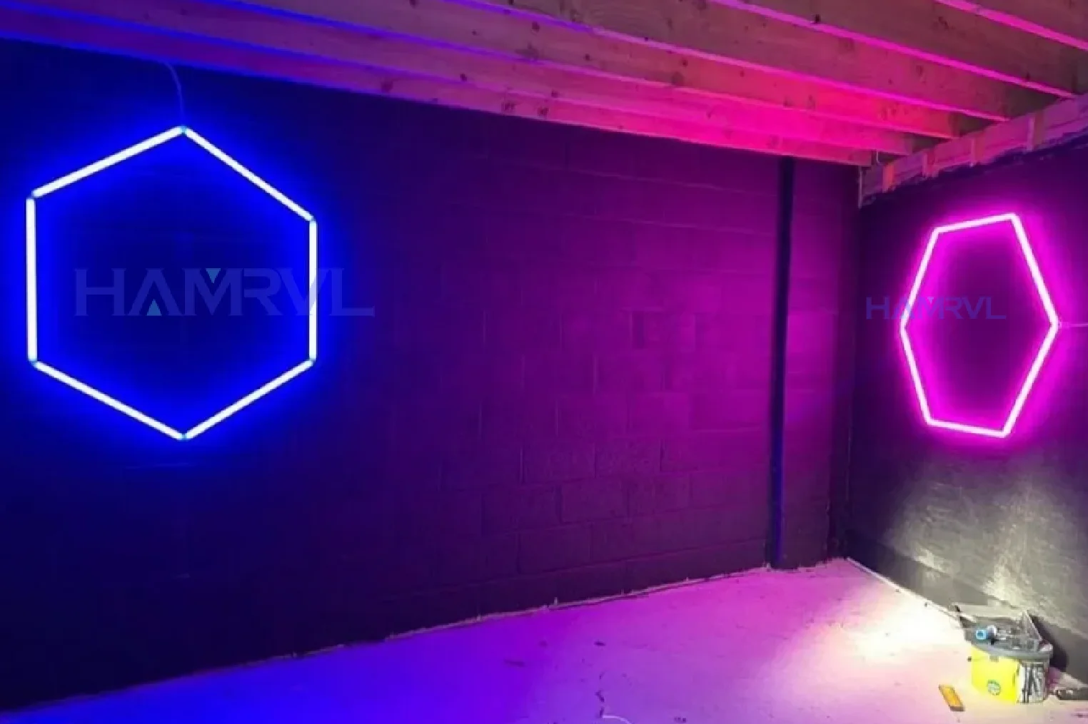 Christmas Living Room Decor Effect Lighting RGB Hexagon Garage LED Light for Home Ceiling Room Gaming Wall Gym Club Store Stage