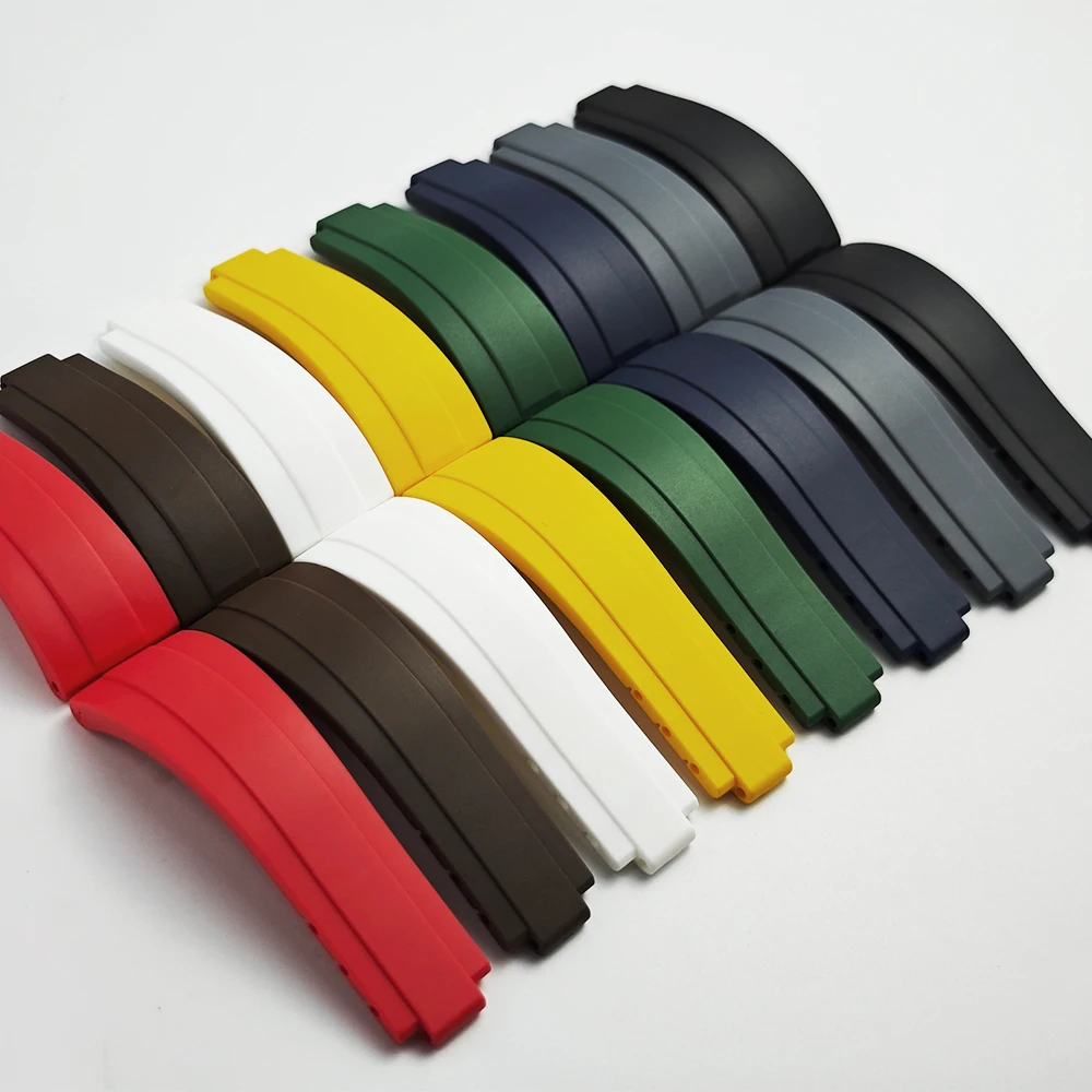 20mm 21mm Quality Natural Rubber Watch Strap for Rolex Submariner Daytona GMT Yacht Master Silicone Arched Watchband Wholesale - view 3