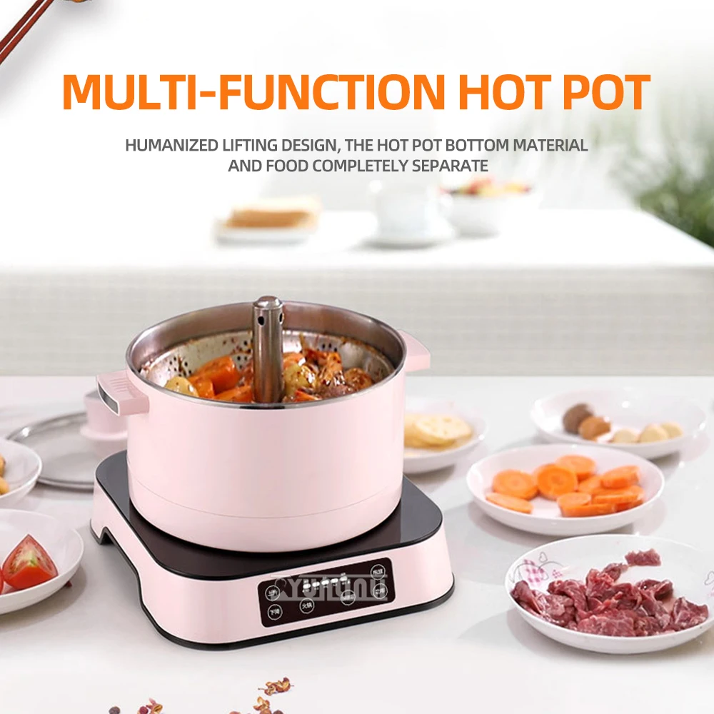 

Multifunctional Electric Hot Pot 5L Available Automatic Lifting Electric Hotpot Household Cooking Machine