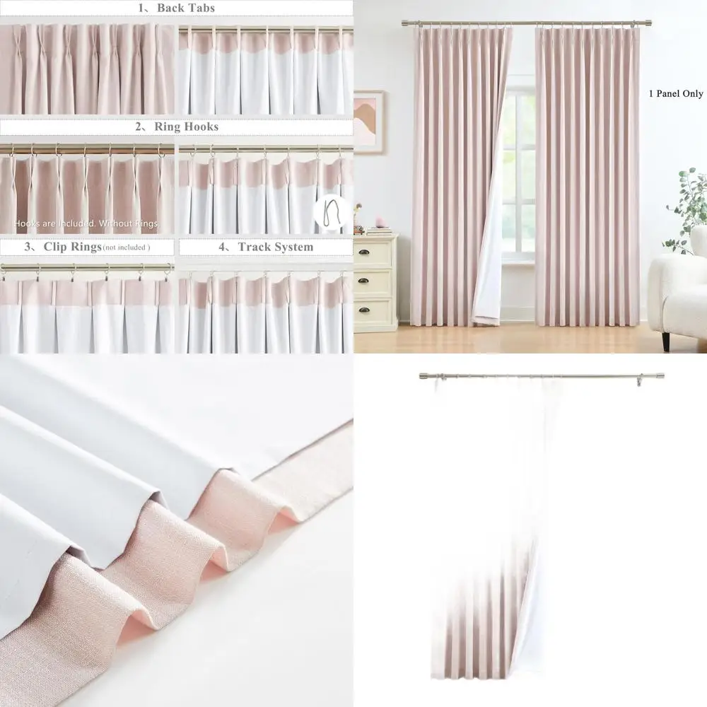 

95 розовых плиссированных светонепроницаемых штор с подкладкой, 60x95 дюймов, для спальни и гостиной