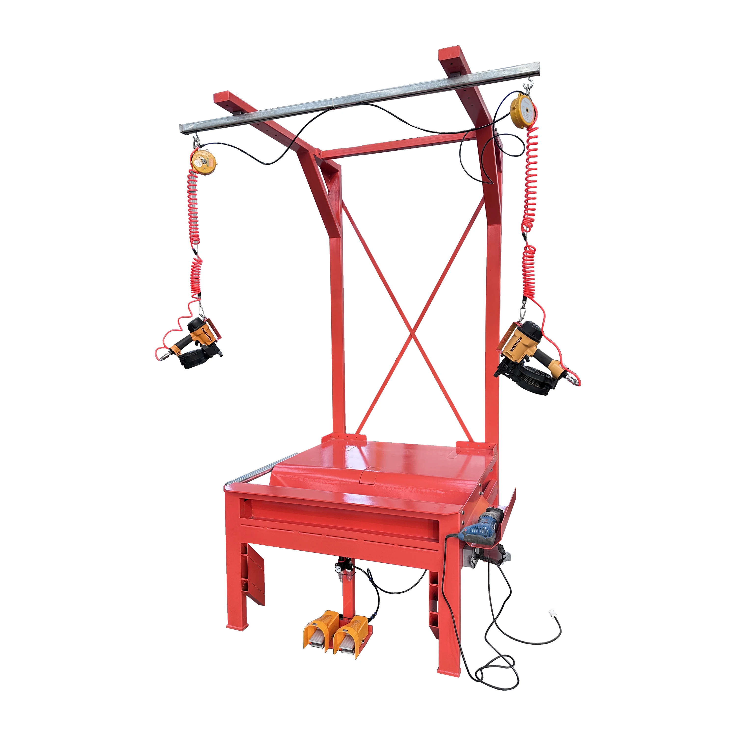 Industrial Pallet Repair and Correction Platform High Stability Wood Pallet Work Table