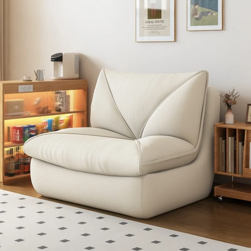 

Light luxury lazy sofa soft backrest white minimalist single sofa design aesthetic naroznik z funkcja spania interior furniture