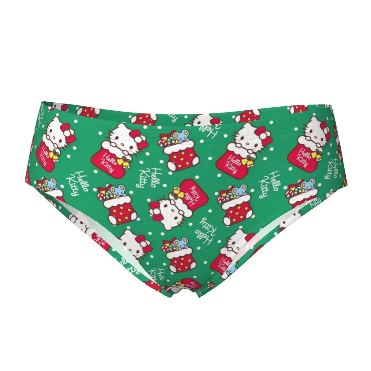

Рождественские женские трусы с героями мультфильмов «Hello Kitty», нижнее белье, забавные дышащие трусы для женщин, большие размеры
