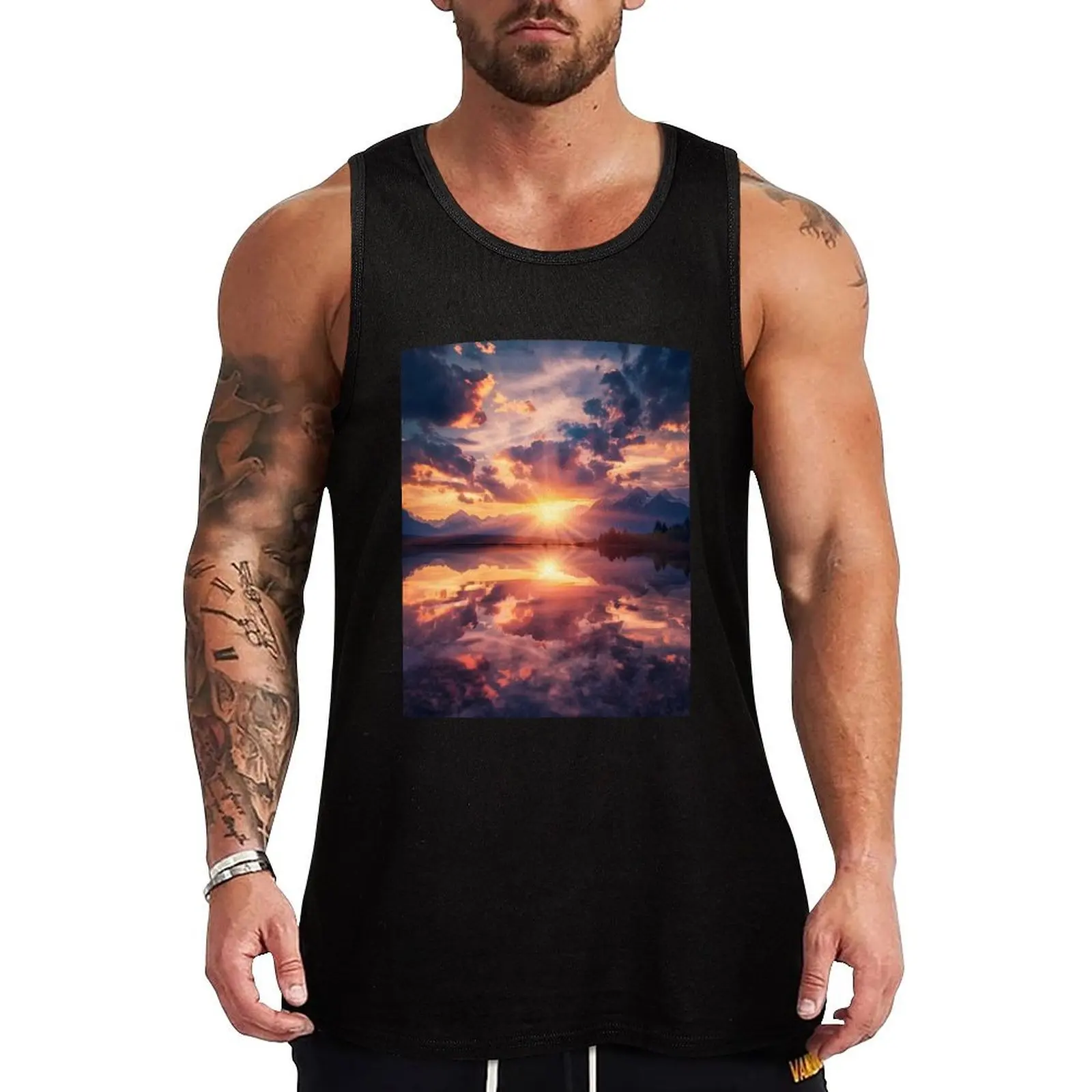 Sunrise Symphony Tank Top muscle t-shirt Men's sleeveless gym shirts