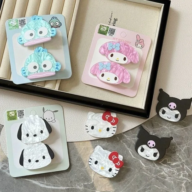 

Sanrio New Hello Kitty Kuromi My Melody Cinnamoroll Hair Accessories Duckbill Clip Hairpin Bangs Headgear Sweet Sense of Luxury