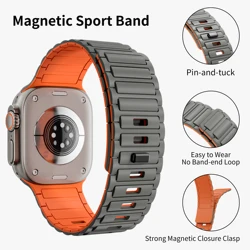 Magnetic Band For Apple Watch Straps 45mm 46mm 44mm 40 41mm 49mm 42mm Silicone Bracelet iWatch Series 11 7 Se 8 9 10 Ultra3 49mm