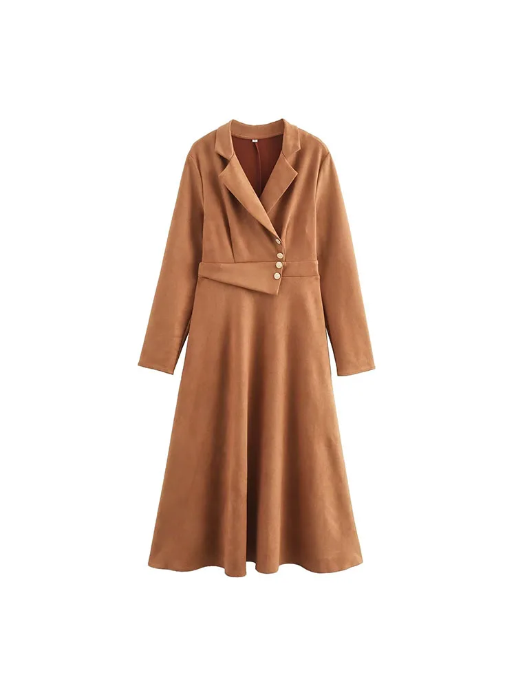 

2024 high-end retro coat Spring and Autumn new high-end long-sleeved high-waist slim long single-breasted coat
