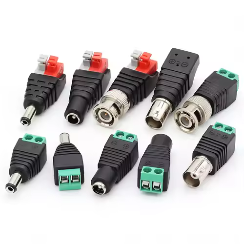 2/5/10PCS DC 12V Male Female BNC Connectors 5.5*2.1mm/2.5mm Welding-Free Power DC Plug Adapter Jack Sockets For LED CCTV Camera - Image 2