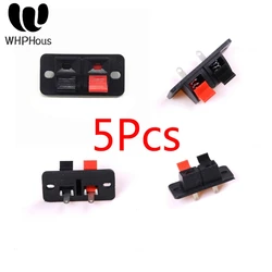 5Pcs 2 Positions Connector Terminal Push in Jack Spring Load 2 way 2 Pin Spring push Release Home Audio Speaker Terminals