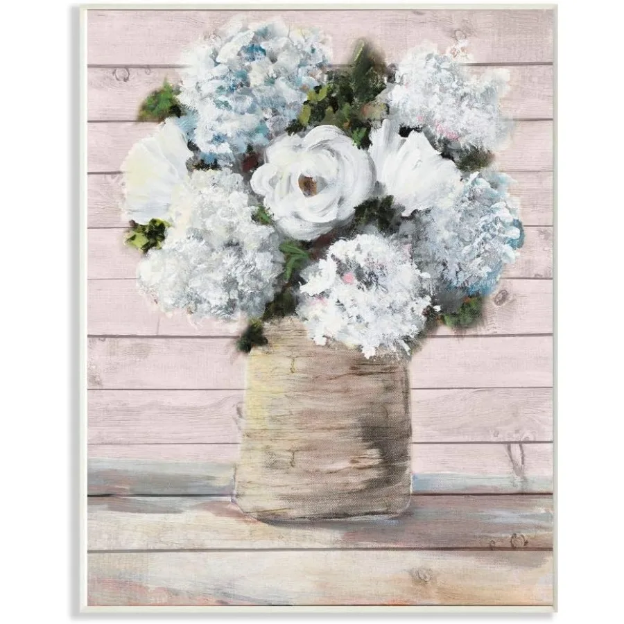 

Stupell Industries Flower Pot Green Blue Pink Painting Signs and Plaques 10 x 15 multicolor