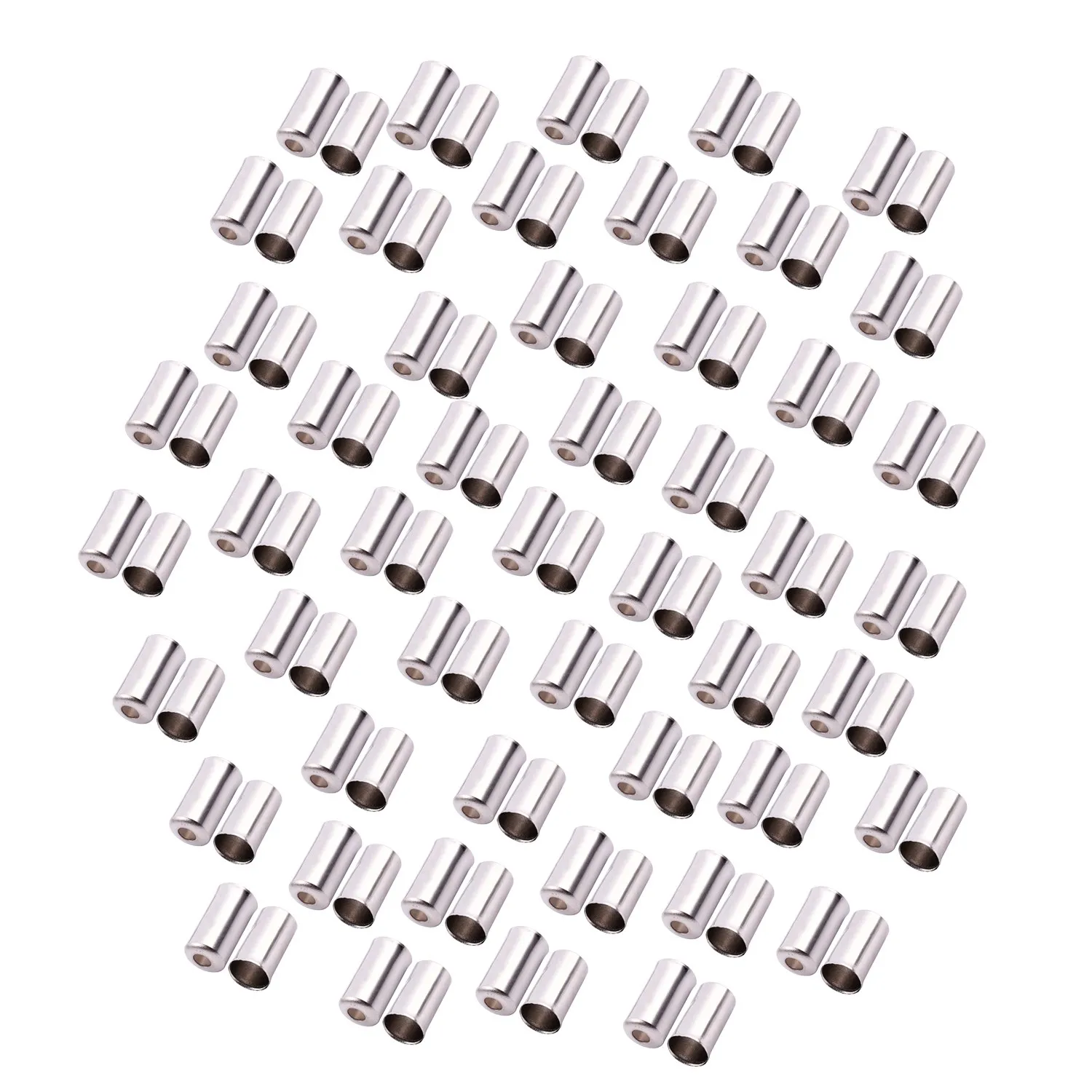 100pcs Gaines Cable cap Fixing Brake Speed 5mm Metal Silver for Bike