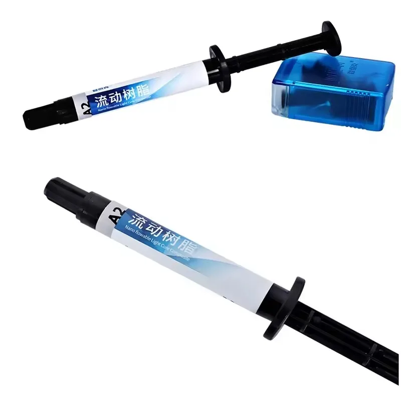 1/2pcs Dental Material 2g Medium Thick Flowing Resin UV Cured Nanofluid Resin A2/A3 Flowing Gum Groove Sealing Dental Laboratory