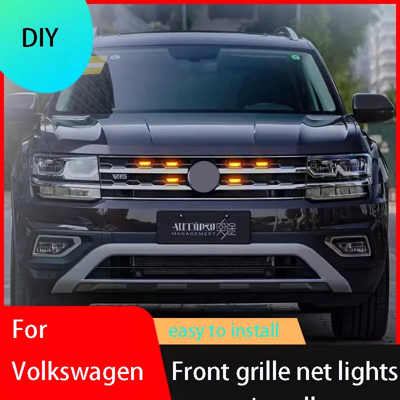 

LED Front Grill Lights for Volkswagen VW Tiguan Golf MK7 Passat B8 T-ROC Beetle Atlas Simple modification of car grille lights