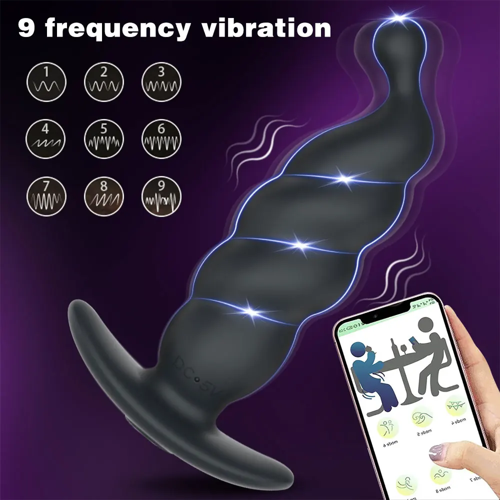 Kontrol APP nirkabel Vibrator Anal steker bokong Bluetooth pemijat prostat pria mainan seks dewasa untuk pria wanita Gay