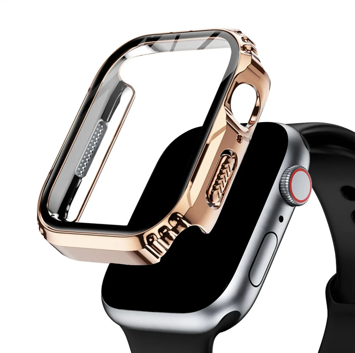 Etui na zegarek Apple 45mm 41mm 40mm 44mm HD ochronne szkło hartowane na ekran twarde etui ochronne iWatch Serie 9 8 7 6 5 4 se