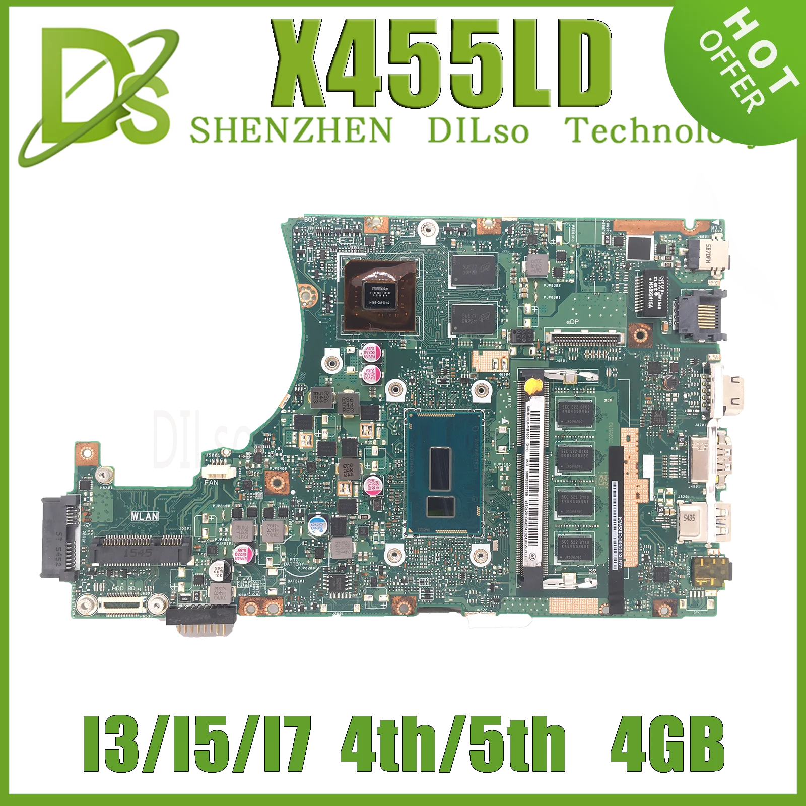 

Материнская плата X455LJ ASUS для X455LD X455LA R454L X455LF X455LB K455L A455L REV 3,1 2,1 Материнская плата для ноутбука I3/I5/I7 4TH 5TH RAM-4GB