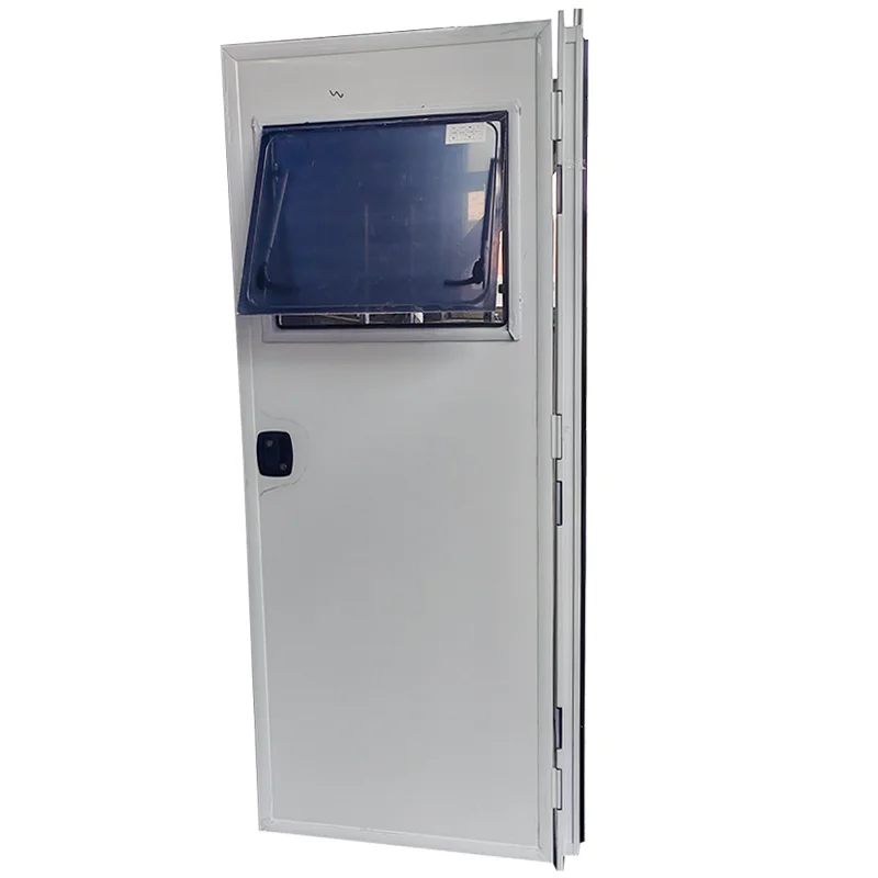 Porte de camping-car MAYGOOD blanche à coins carrés 700x1900mm avec fenêtre ouvrable et moustiquaire pour caravane, remorque de voyage