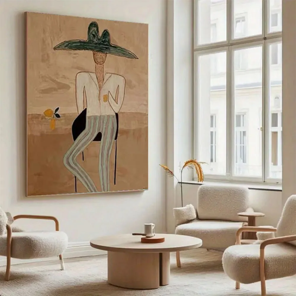 Abstract Drawing By Picasso Handmade Oil Painting On Canvas Line Character Wall Art Pictures Modern Home Living Room Decor Mural