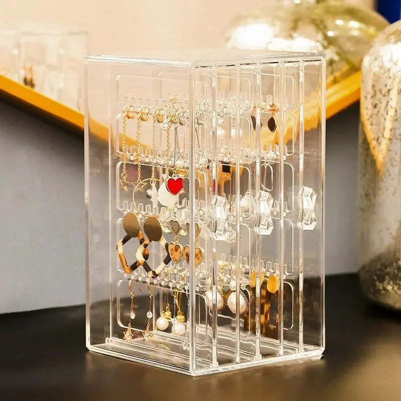 Plastic Drawer Jewelry Box Storage Earrings Jewelry Boxes Organizer Women Necklace Bracelet Transparent Display Stand Accessory