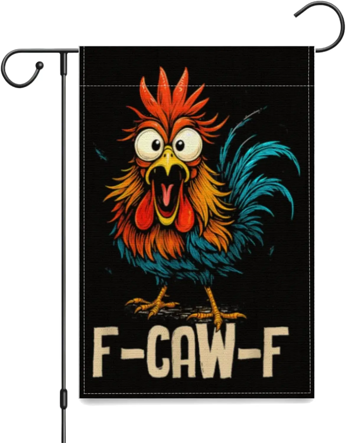 F CAW F Rooster Funny Bird Fcawf Chicken Whisperer Fawk Off Garden Flags,Banners Double Sided Yard Flag Tapestry for Holiday MMZ
