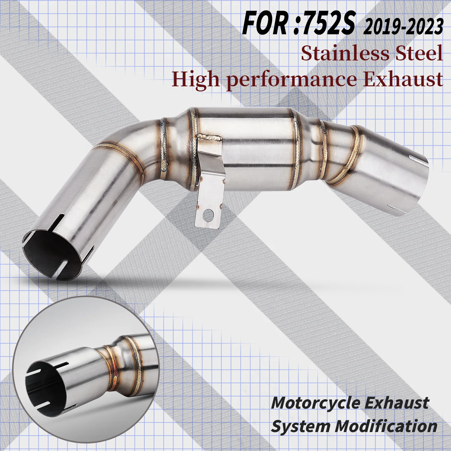 

AB Slip On For Benelli 752 752S BJ750GS BJ752 Motorcycle Exhaust Escape System Modifide Stainless Steel Middle Link Pipe Muffler