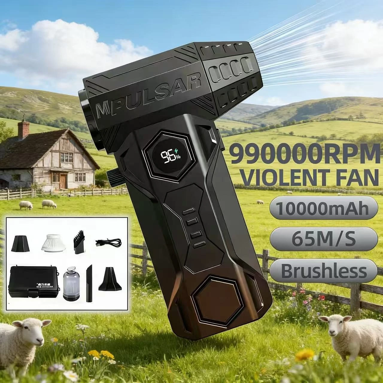 

X11Pro Turbo Jet Blower 580000RPM Мощный воздуходувка для автомобиля 10000 мАч Мини-воздушный вентилятор Turbo с комплектом пылесоса Бесщеточный двигатель Air Up