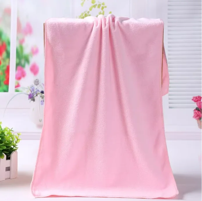 2pcs Quick Dry Microfiber Towel Set Solid Color 75x35cm Face Towel And 140x70cm Bath Towel Embroidered for Bathroom