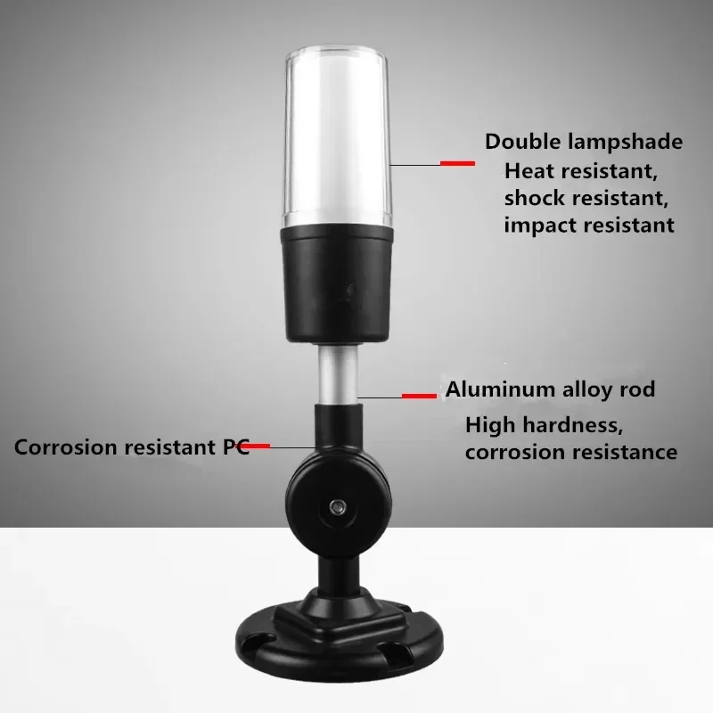 Led 3 Color In One Layer Indicator Lamp 24V Warning Light Workshop Machine Signal Buzzer Alarm Caution Black Foldable Tower Lamp