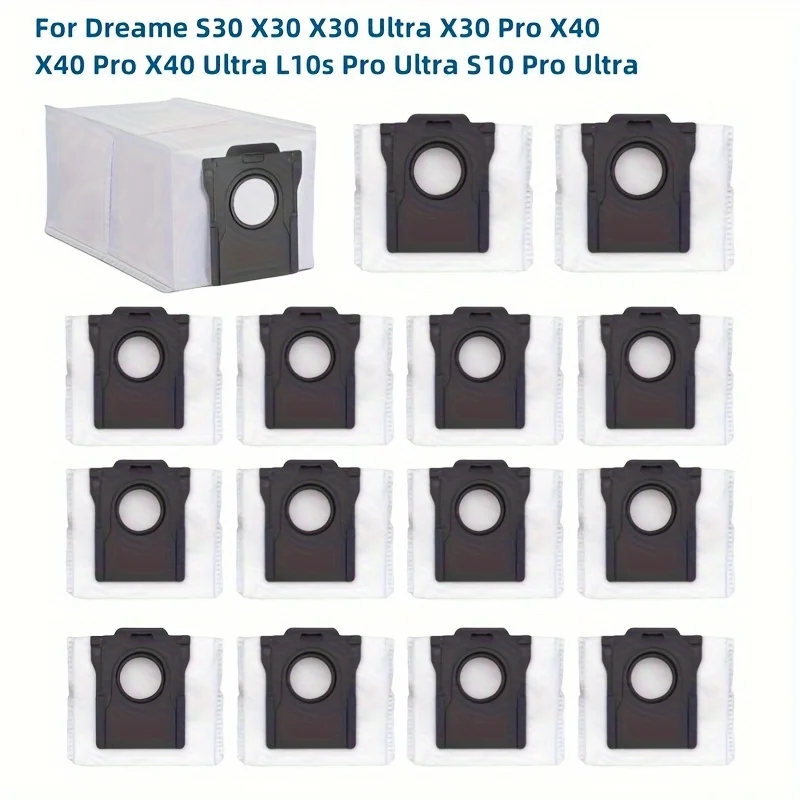 15-Piece Dust Bag For Dreame X30, X30 Ultra, X30 Pro, X40, X40 Pro, X40 Ultra, L10s Pro Ultra, S10 Pro Ultra Vacuum Cleaners