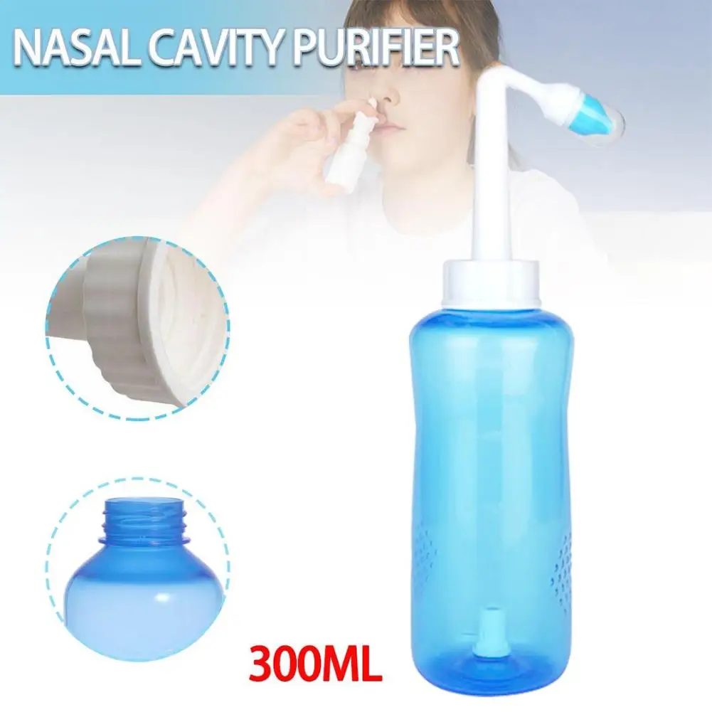Nettoyeur de lavage du nez, irrigateur Nasal, bouteille de rinçage, Pot de protection du nez, évite les enfants allergiques, rhinite de 300ML, adultes Neti X7F9