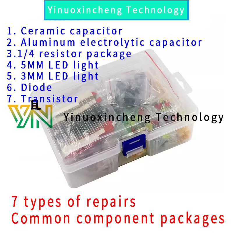 

7 types of component packages, resistor electrolytic capacitor package, LED light-emitting diode ceramic chip capacitor package