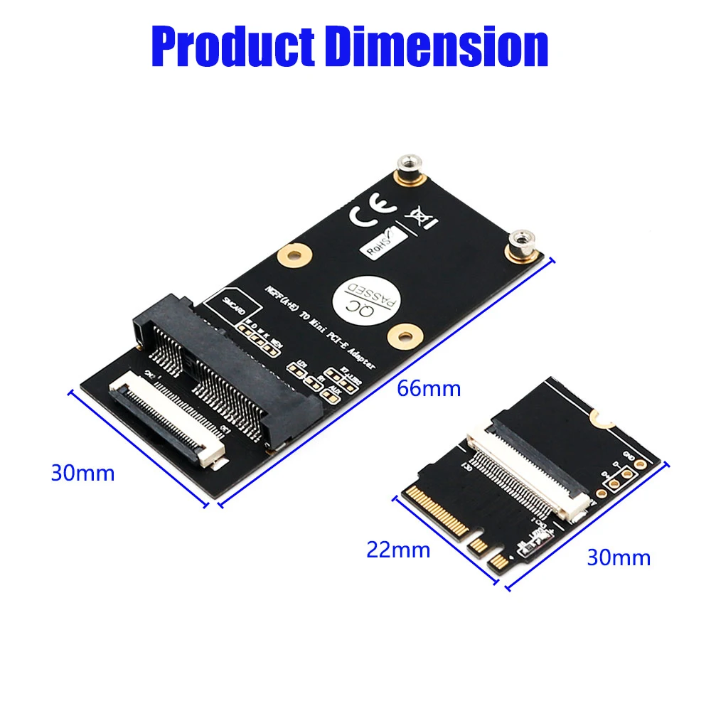 M.2 (NGFF) Key A/E/A+E to Mini PCI-E Adapter with FFC Cable for PC Computer