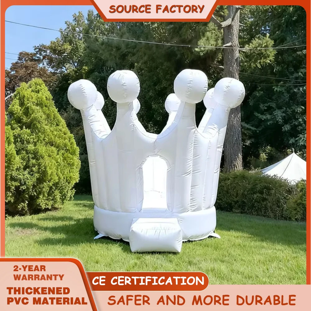 

Надувной батут Crown Bouncer Kids белого цвета из ПВХ, для улицы, для прыжков, для детских праздников, свадеб и вечеринок