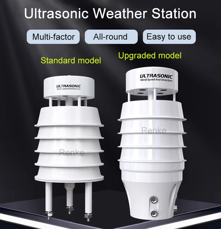 Renke 7 in 1 Ultrasonic Weather Station with Wind Speed/ Direction/Temp/RH/Pressure/noise/sunlight