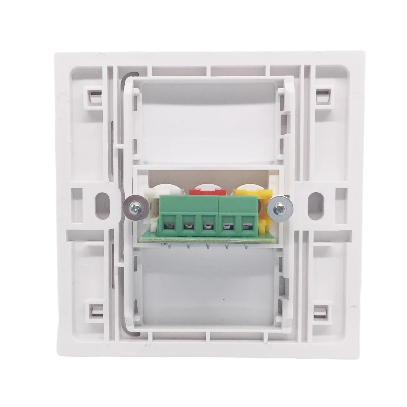 Yellow Red White RCA Plug Wall Panel 3RCA Component Composite Video Audio Socket Frame Socket AV Outlet Faceplate 86x86mm