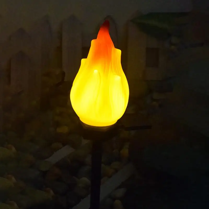 solar outdoor garden lights plastic flame inserted atmosphere camping lights decorative landscape.