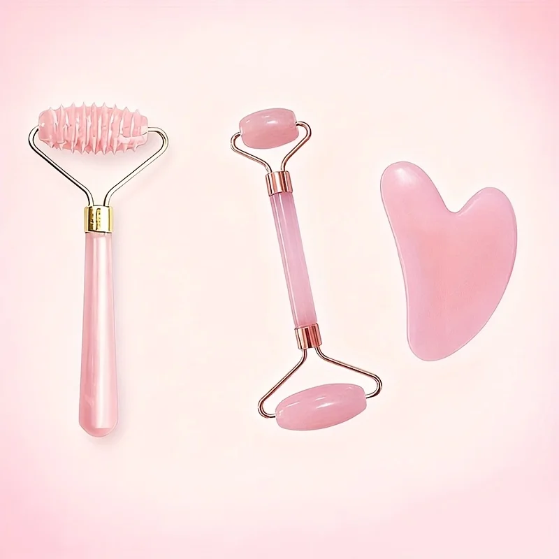 3-teiliges Set einfacher Gua-Sha-Boards aus Harz für Gesichts- und Körper-Meridian-Gesundheitspflege