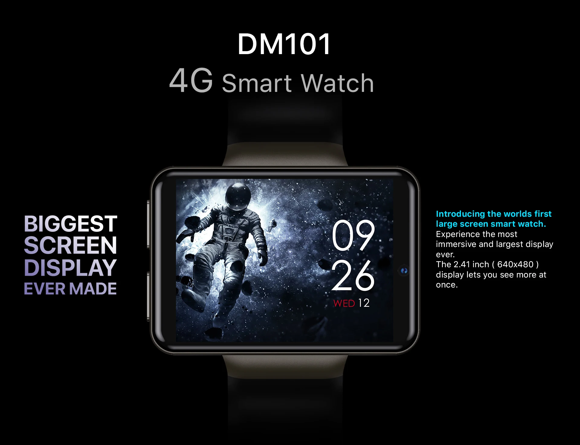 DM100 2.86inch biggest screen  Android  4g smart watch 3GB + 32GB 5MP camera 4g WiFi GPS men 4g Smart Watch